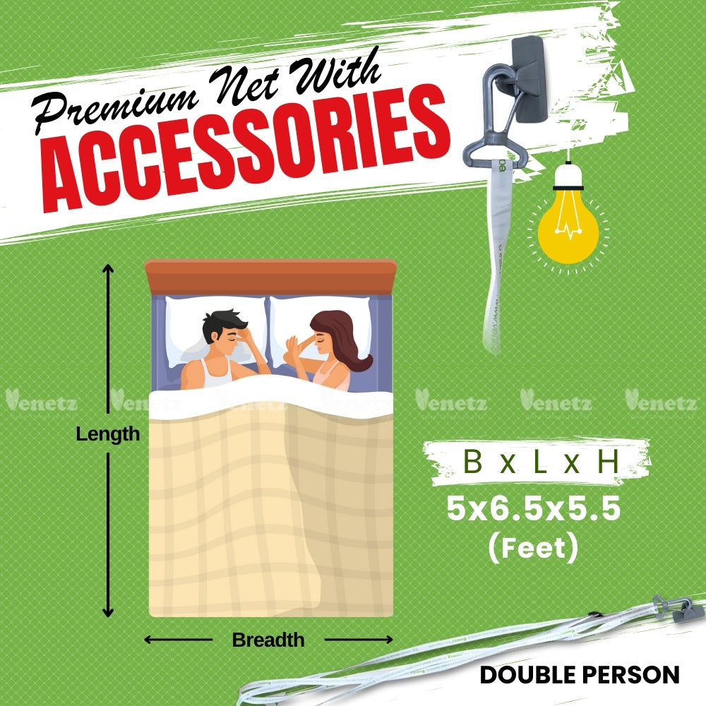 Double Person Net - 60” × 78” × 66” (B × L × H)