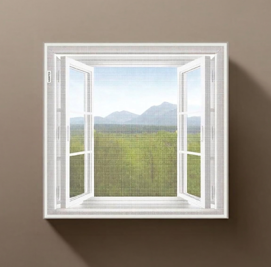 Custom-fit mosquito mesh installed in a window